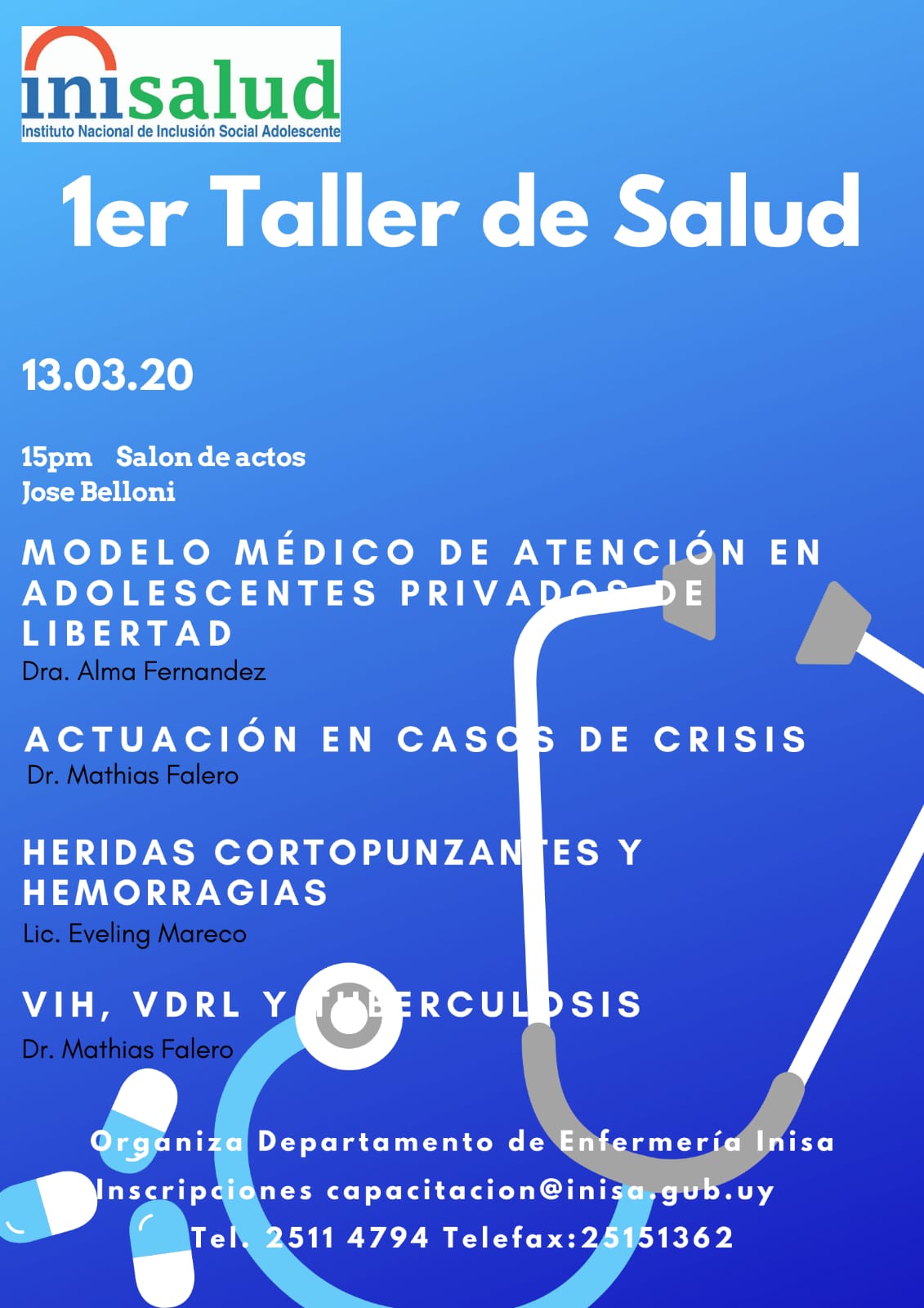 AFICHE 1er. TALLER SALUD BELLONI 13 MARZO 2020