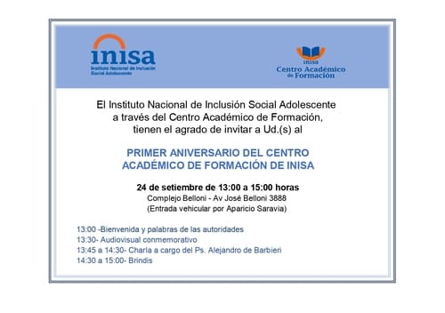 Invitación Aniversario Academia