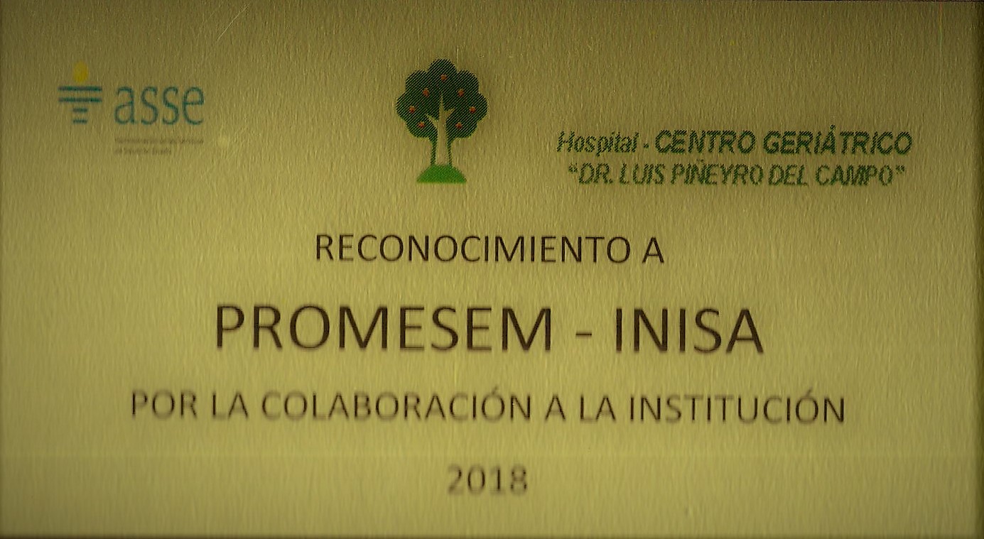 Foto de carta de reconocimiento a PROMESEM por la colaboración a la institución. Año 2018